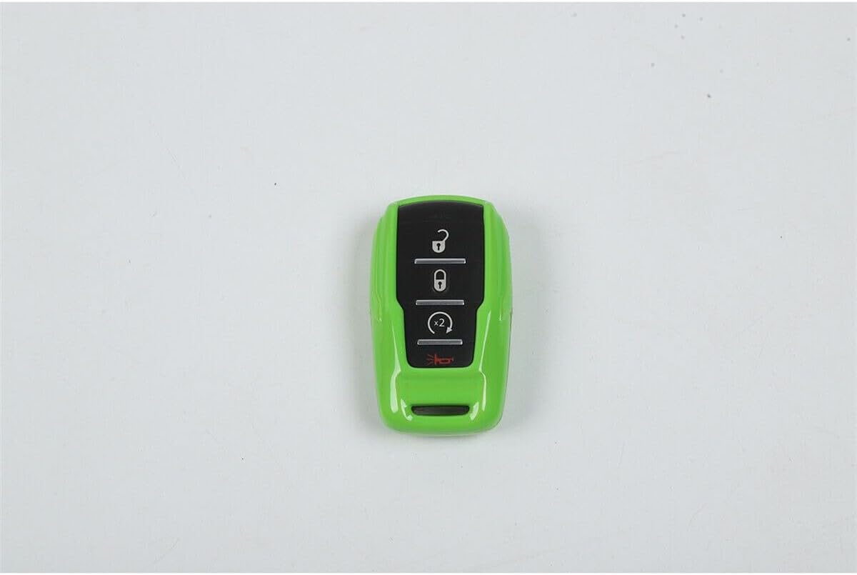 Key Fob Case Cover Key Bag Holder Protection Shell Accessories，Fit forDodg-e RAM 1500 2500 3500 2018-2025 , ABS Plastic (Light Green)
