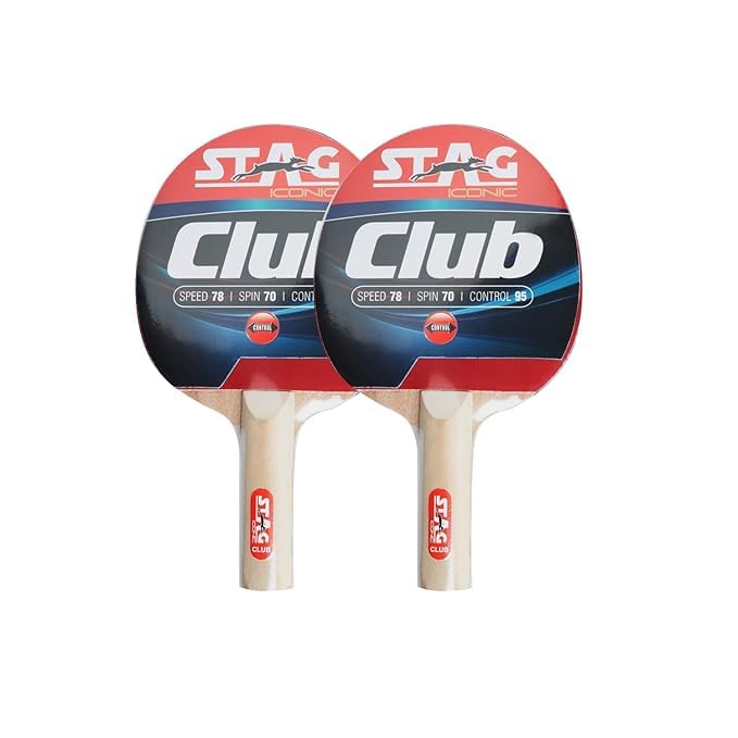 Stag Iconic Club Series Table Tennis Racket | Beginner Training Series Ping Pong Racquet| Pro Custom Designed Comfortable Grip Paddle Pack of 2-picture-13
