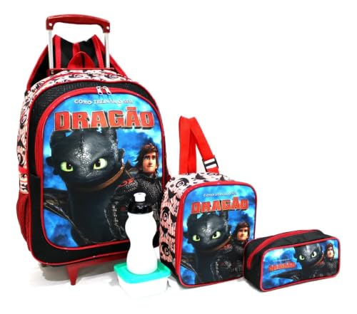 Kit Mochila Escolar Como Treinar Seu Dragão Lisa Tam G Rodinha