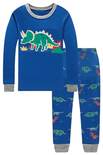 Image of Little bety Cotton 4 Piece Pajamas Boys Long Sleeve Sets Toddler Boys Pjs Kids Sleepwear Sets