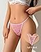 iesunny G String Thong for Women Low Waist Thongs Lace Panties T-back Tangas Ladies Underwear 5 Pack M