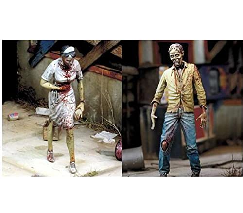 Risjc 1/35 modèle de Soldat en résine série Zombie thème du Film (2 Personnes) kit de modèle Miniature Non Peint et Non assemblé/D28572 Cover