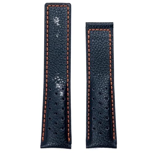 Bracelet de montre en cuir givré bicolore haut de gamme 22mm sans boucle