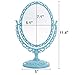 DEAYOU 4 Pack Oval Shaped Cosmetic Mirror, Vintage Vanity Tabletop Mirror Double Sided, Rotatable Cute Dresser Mirrors with Stand for Makeup, Girl, Women, Beauty, Spa Party, 4 Color