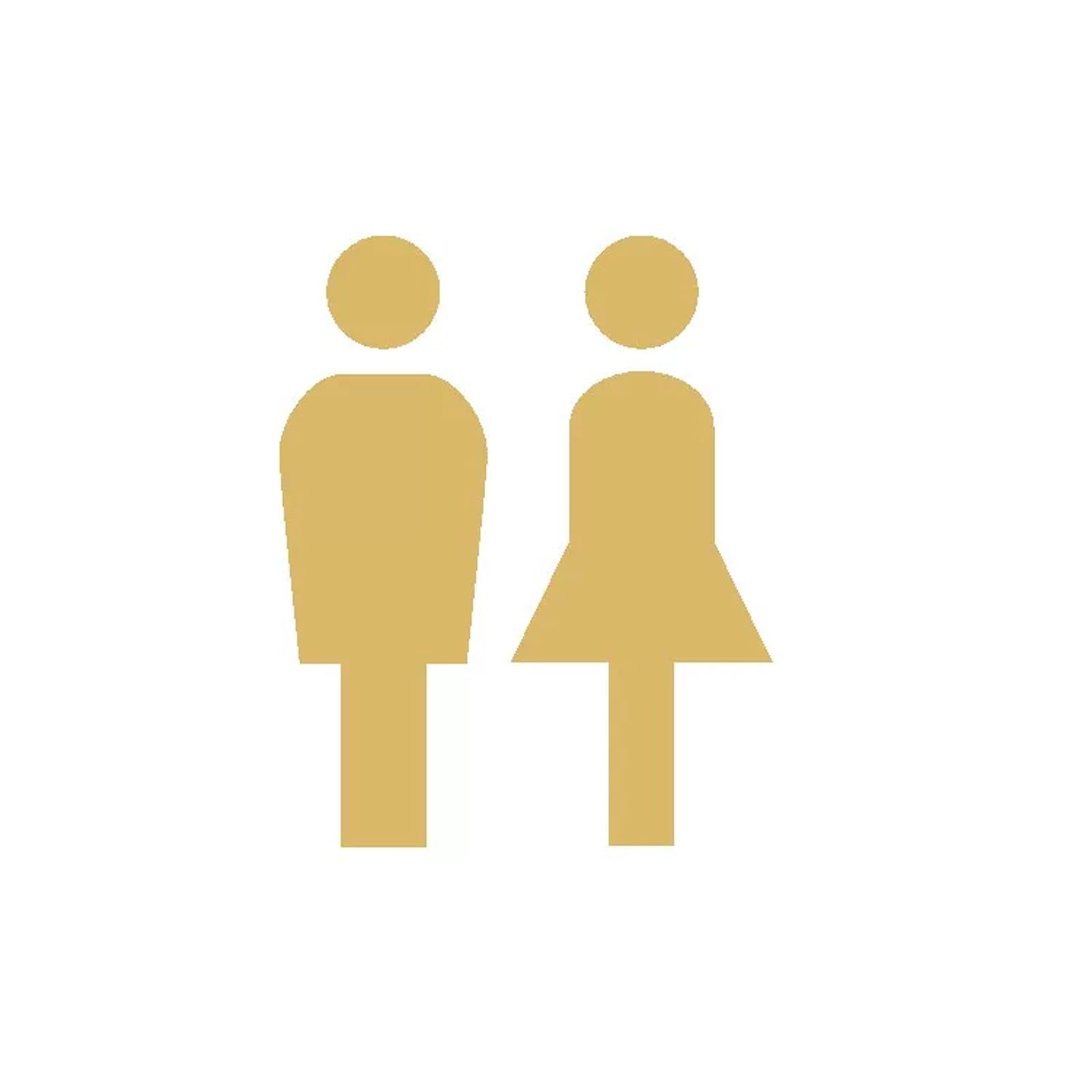 Restroom Sign for Business, Bathroom Signs - Strong Double-Sided Adhesives - Perfect for Offices & Public Buildings(Gold)