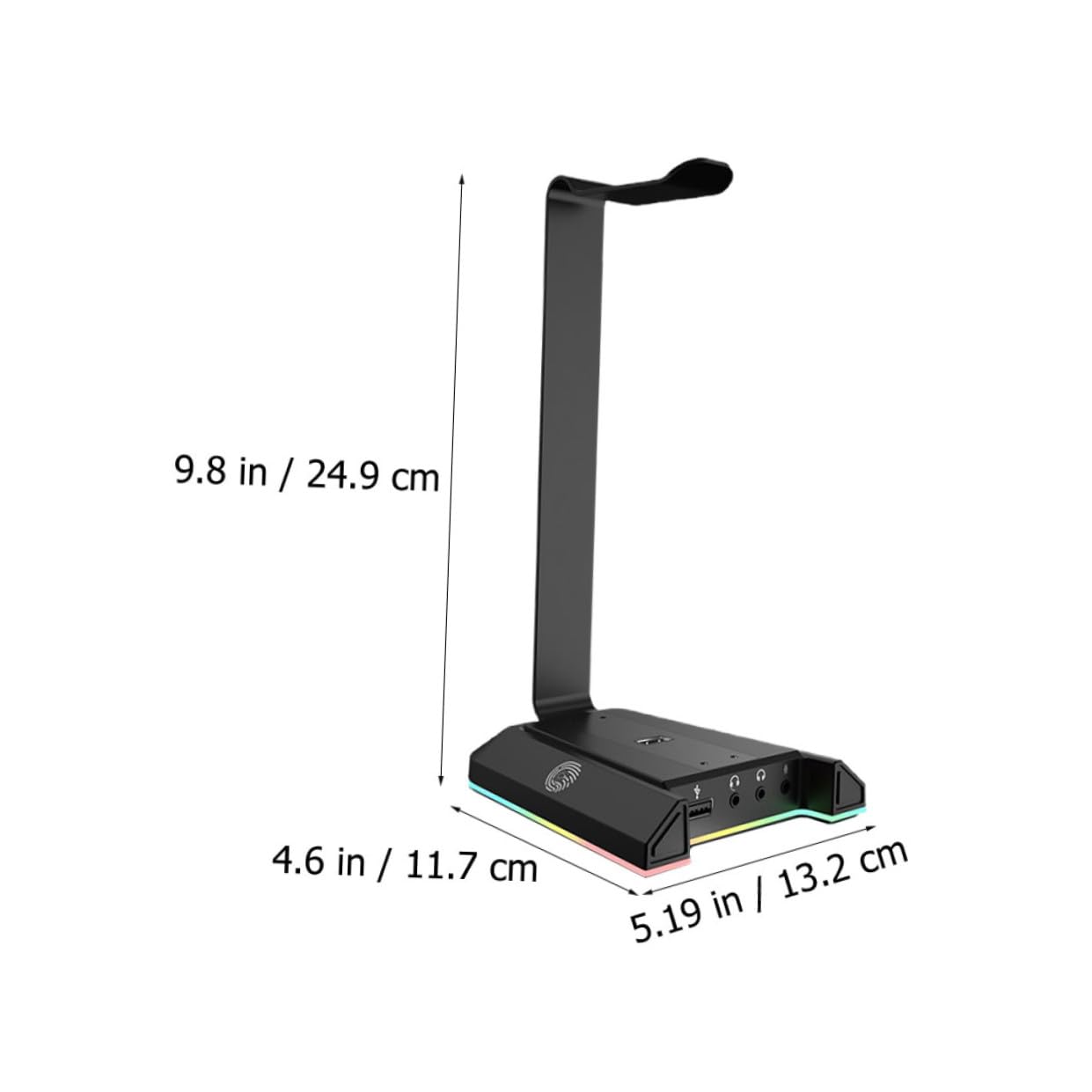 ULTECHNOVO Soporte de Sobremesa para Auriculares Rgb para Juegos Negro Abs | Diseño de Escritorio, Compatible Teléfono y Auriculares, Accesorio para Ordenador y PC Gaming