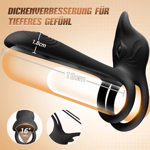 Penisring Sex Spielzeug für die Paare Extrem Sex, Verdickung Penis Klitoris Stimulator, Doppelte Verzögerung 10 Modi Penis Ring Erotisches Sexspielzeug für die Männer, Erotik Cockring Dual Penisringe