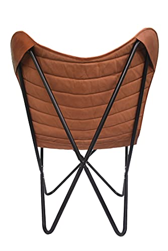 Sillón Plegable Cuero Marrón Claro miniatura 7