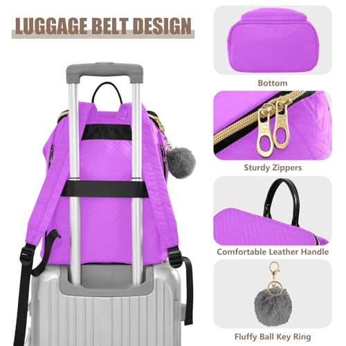 Mochila antirrobo para mujer Mallow, bolsa de viaje de moda funcional con pompón 4