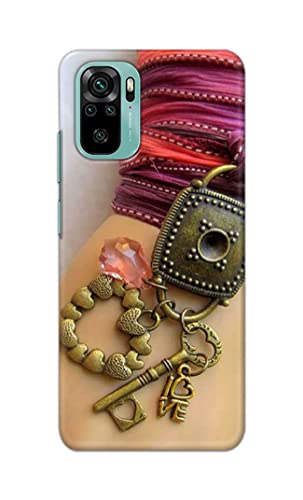 Image of Girl Hand with Keychain Hard Back Case Cover for Redmi Note 10, Redmi Note 10S Back Cover -(J5) VNS2228