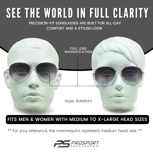 Image of proSPORT Reading Sunglass Tinted FULL LENS Sun Reader Glasses Aviator Large Men Women NOT BIFOCAL