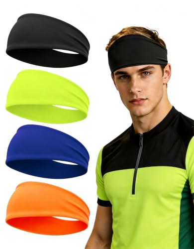 Image of Headbands for Men & Women, Sweat Headband Non-Slip Sweatband Sports Running Cycling Yoga Basketball Workout Football Training