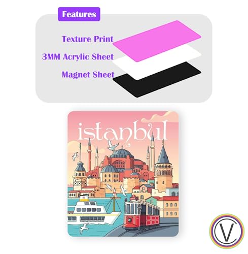 Image of Istanbul Acrylic Fridge Magnet - UV Texture Printed, Stylish Multicolor Magnet for Fridge, Wardrobe & Metal Surfaces, Pack of 1 (Istanbul)