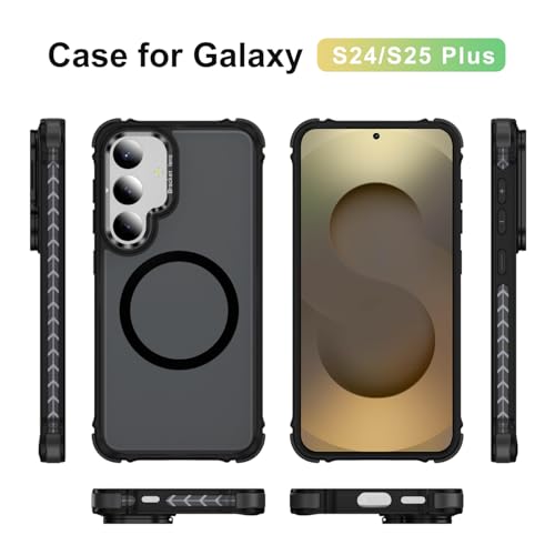 Coque de protection premium Samsung S24 S25 Plus noire avec aimant MagSafe - 2