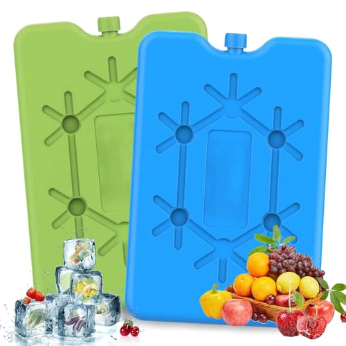 QttvbTna Juego de acumuladores de frío para bolsa de almuerzo, bolsa nevera y nevera pequeña, 2 unidades grandes de 200 ml cada uno con capacidad de refrigeración extra fina y larga para viajes