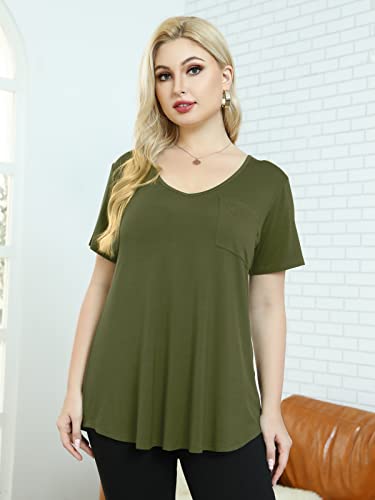 Image of BELAROI Women Plus Size Tops V-Neck Tunics Shirts