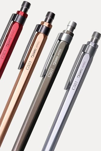 Image of OHTO GS01 Silver Quick Dry Roller Gel Pen 0.5mm Needle Point Tip | Premium Aluminum Body, Refillable Black Ink Pen for Office, Journaling, Writing & Gifts | AP- Certified Japan