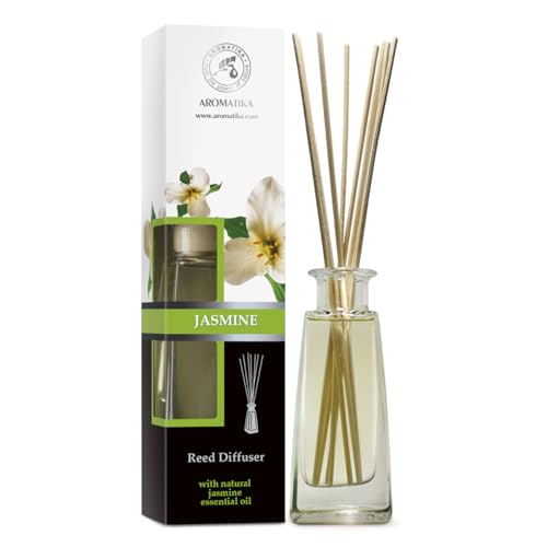Difusor Aromas de Jazmíne 100ml con 10 Palitos de Bambú - Aroma Fresco y Largo - Puro Aceite...