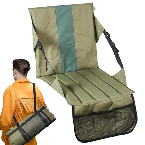 Cojines de asiento plegables para picnic, silla de playa para estadio, asiento de estadio, silla de playa con bolsillo de malla de almacenamiento para exteriores, asiento de estadio acolchado con