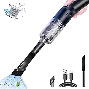 suloea Handstaubsauger Akku Handstaubsauger Auto,USB aufladbar Tragbar Leicht Mini Staubsauger,Auto-Staubsauger Kabellos…