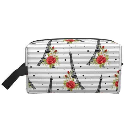 Toiletry Bag for Men Women, Eiffel Towers rose Travel Toiletry bag Cosmetic bag, Hanging Toiletry Bag Shaving Bag for Travel Accessories