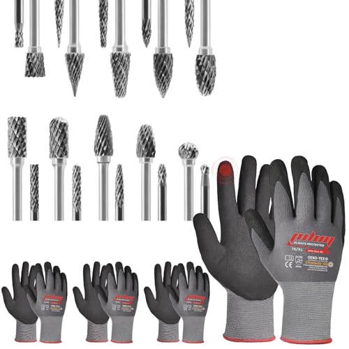 Juego de fresas de carburo de tungsteno 20PC + guantes miniatura 1