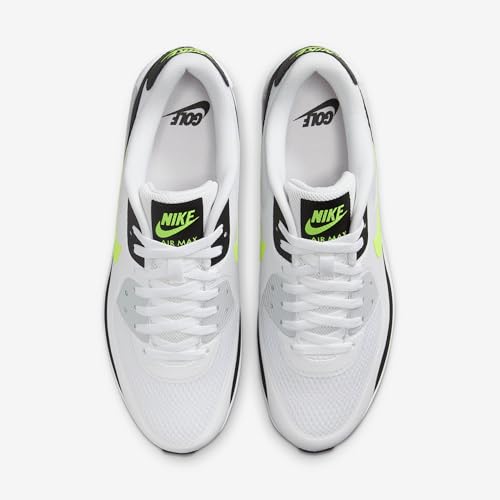 Golf Air Max 90 Lace-Up Shoes by Nike White/Hot Lime 1034