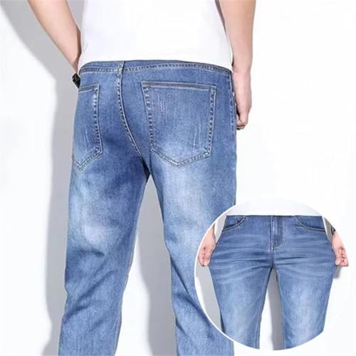 Men's Jeans Slim Fit Outside Denim Pants Business Daily High Waist Trousers Streetwear Jeans3