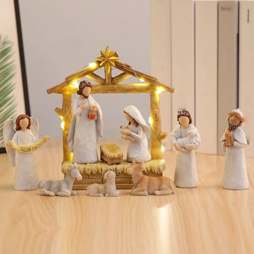 Crèche de Noël au design détaillé et figurines de la nativité haut de gamme - 8