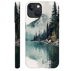 forest lake mountain watercolor