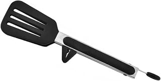 Pinzas de cocina de acero inoxidable para cocina, para pan, carne, ensalada, postre, bufé, color negro