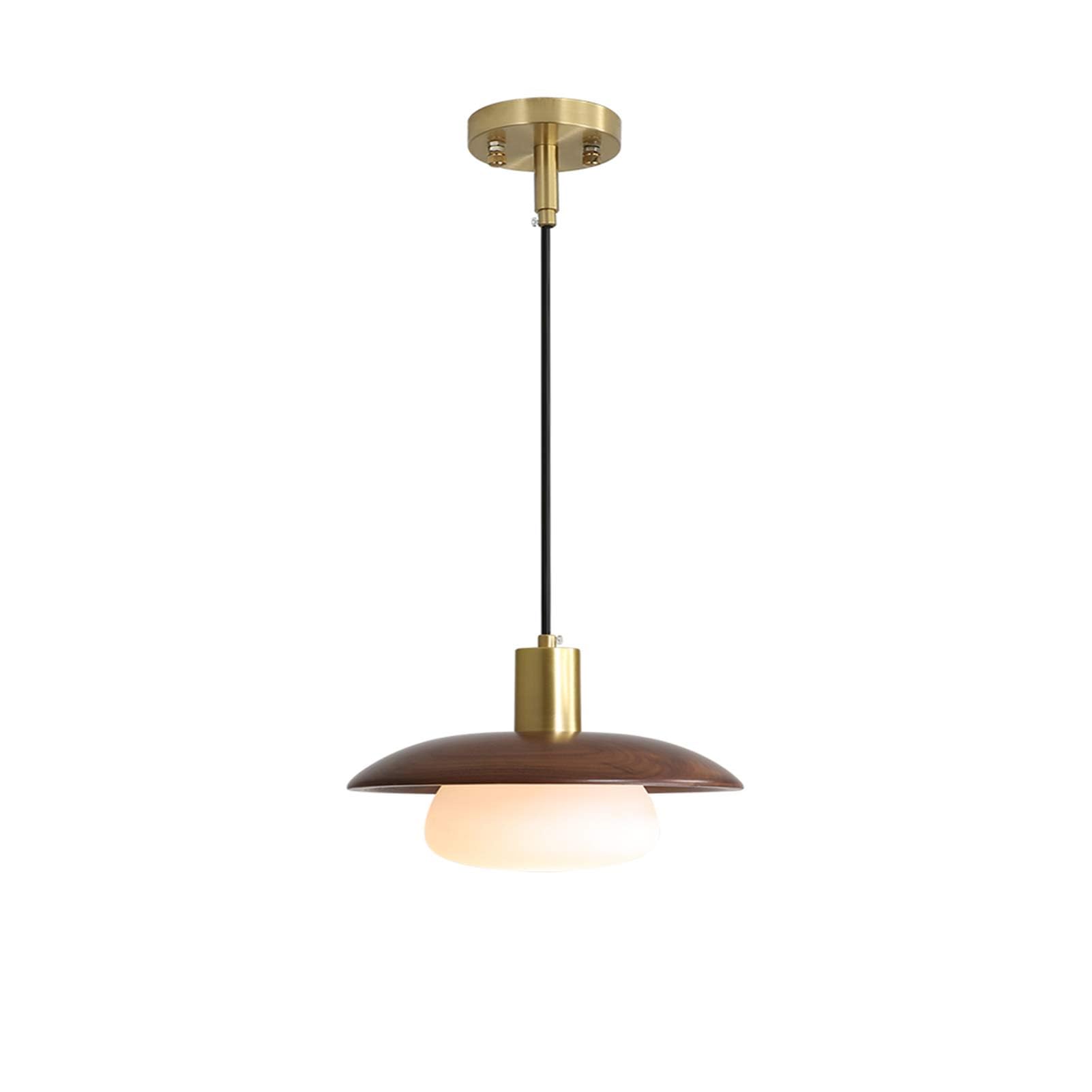 Lustre en noyer laiton et verre moderne luminaire suspendu réglable pour couloir