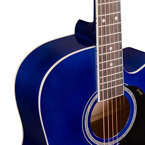 Image of JUAREZ Arpeggio 39 Inch Acoustic Guitar Kit, JRA39SR-TBS Spruce Top, Rosewood Fretboard & Bridge, Truss Rod, Chrome Die Cast Machine Tuners, Blue Sunburst