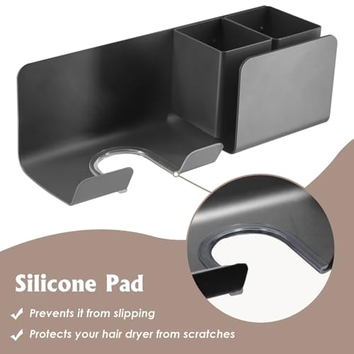 Suporte universal de parede para secador de cabelo, suporte autoadesivo para secador de cabelo, comp