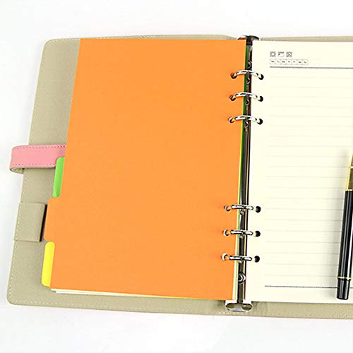 Divisores de fichário de papel NUOBESTY, 18 peças, divisórias inseríveis A5, divisórias de fichário