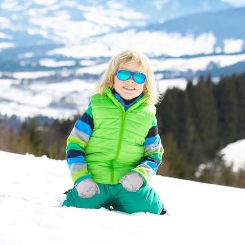 QKURT Guantes de Esquí para Niños, Guantes de Nieve de Invierno Impermeables, Guantes de Snowboard Antideslizantes a Prueba de Viento, Guantes Cálidos con Forro Polar para Niños y Niñas de 2 a 8 Años - imagen 6