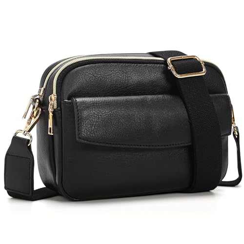 Crossbody Purse for Women, Small Vegan Leather Shoulder Bag with Adjustable Strap, Lightweight Stylish Handbags