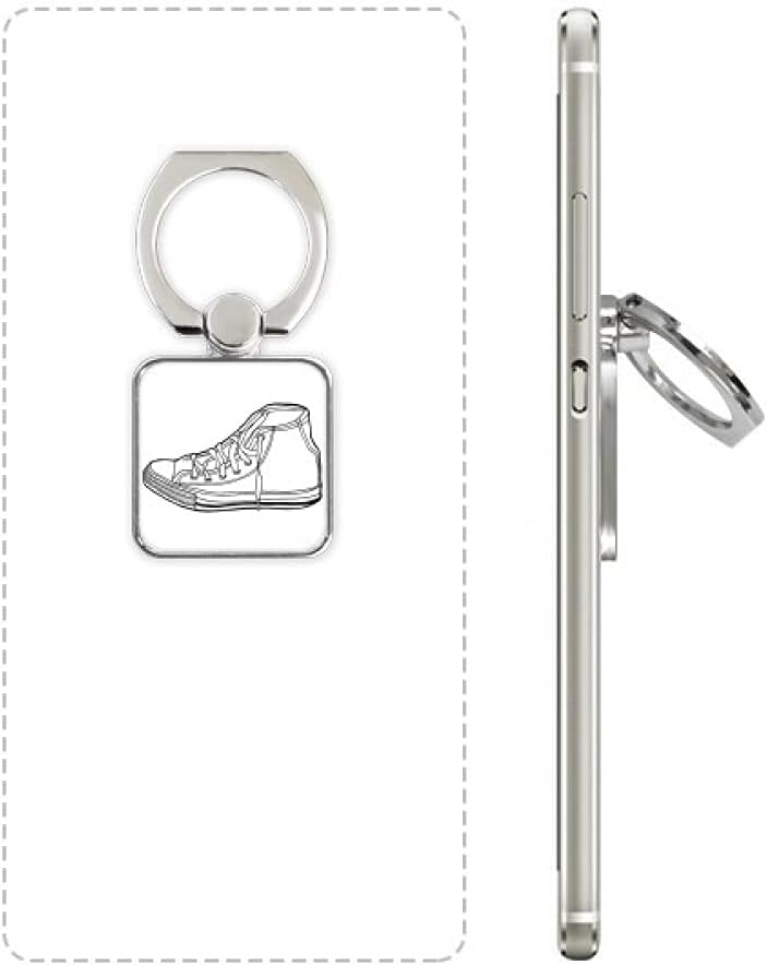 White Canvas Shoes Hand Painted Pattern Square Cell Phone Ring Stand Holder Bracket Universal Support Gift