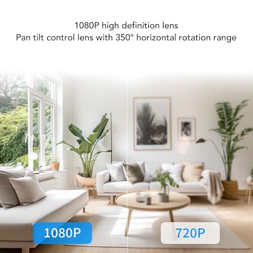 Image of Bewinner 1080P HD Two-Way Video Camera, 350 Rotating Security Cam with Gesture Zoom, Smart Motion Detection for Home Elderly Baby Pets, One Touch Calling 2000mAh Battery up to 128GB
