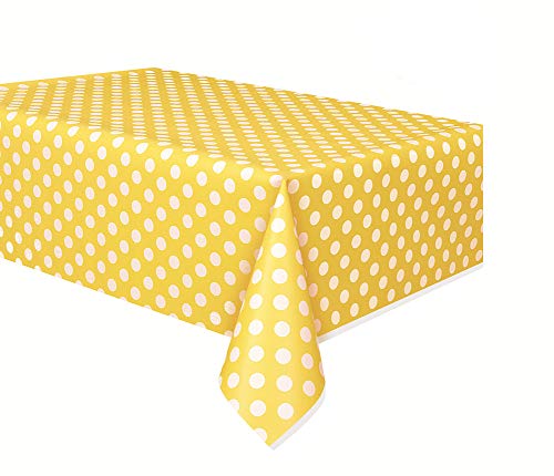 oocc 2 Pcs Disposable Table Cover Polka Dots Plastic Tablecloth Thickened Rectangle Tablecover for Kitchen Picnic Wedding Birthday Party Baby Shower Catering Events, 54