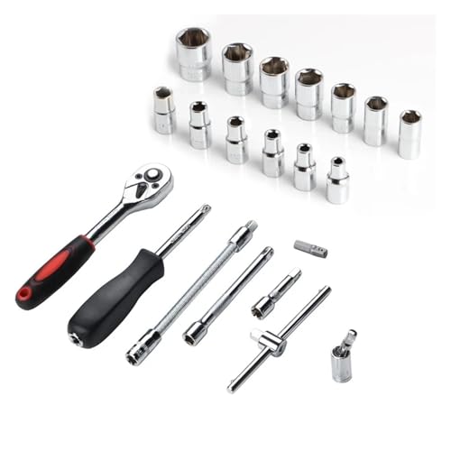 Kit de herramientas para reparación de autos 46 piezas negro miniatura 6