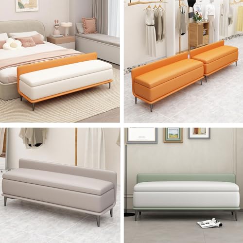 Tabouret de rangement banc chaussures entrée chambre avec grand coffre - 7