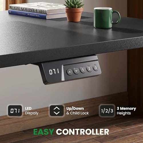 Image of SIAGO L-Shaped Standing Desk - 63 x 55 Inch Adjustable Corner Standing Desk with Charging Station - L Shape Sit Stand Table with Memory Controller, Splice Board for Home Office