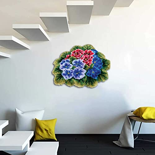 Izzya Latch Hook Kit Rug, Diy Embroidery Flowers Cross Stitch Rug Kit, For Kids Adults Tapestry Home Decoration Creative Gifts #TOP3