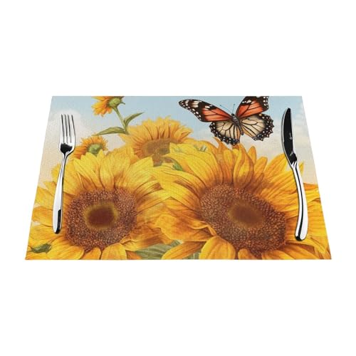 Sets de table tissés en PVC lavables pour protéger des taches - 4