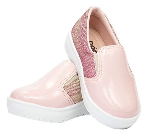 Kit com Dois Tênis Slip On Liso (26) Infantil - Dourado e Rosa - 24