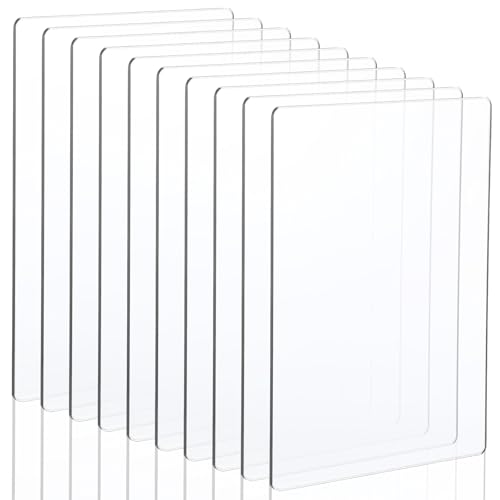 AOZUO 10 Packs Clear Acrylic Cutting Pads Acrylic Die Cutting Plates Standard Cutting Pads for Embossing Crafting 8.7x6.1inches