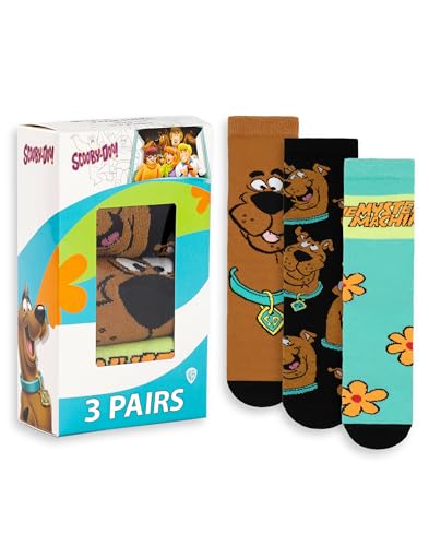Scooby-Doo! Mystery Machine Unisex Multicoloured Calf Socks Set of 3 | Cartoon Character Everyday Wear | Warner Bros Merchandise - 7-11 UK