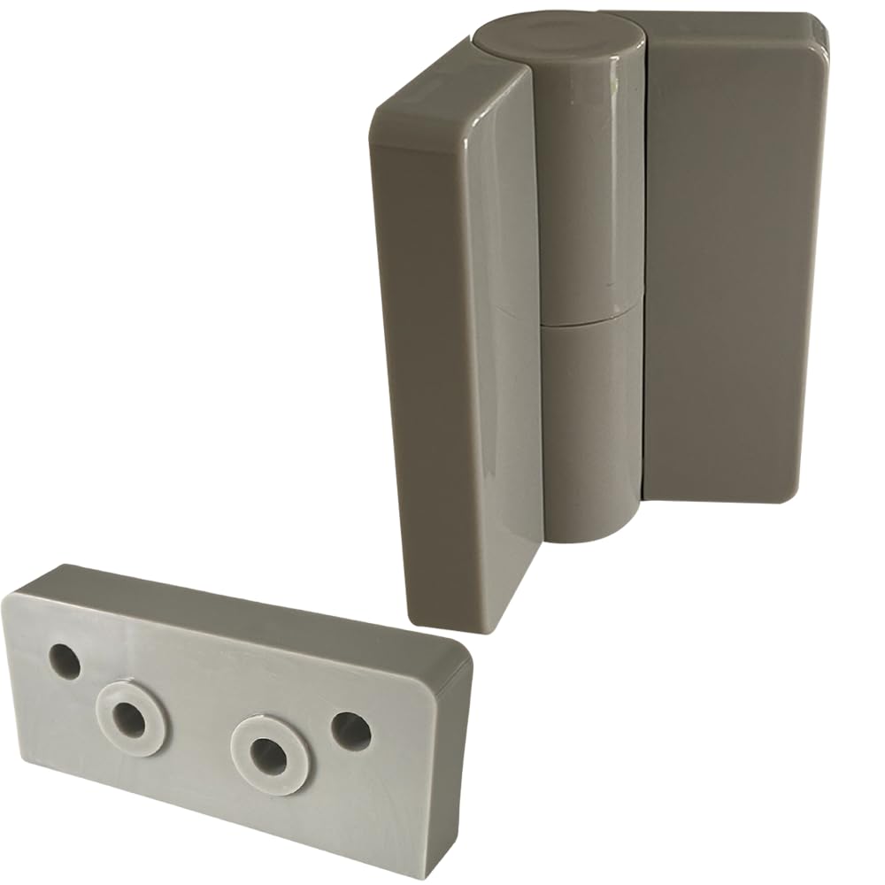 Paumelle à gauche en nylon haut de gamme pour cabines sanitaires grises RAL 7038 HOMEWELL