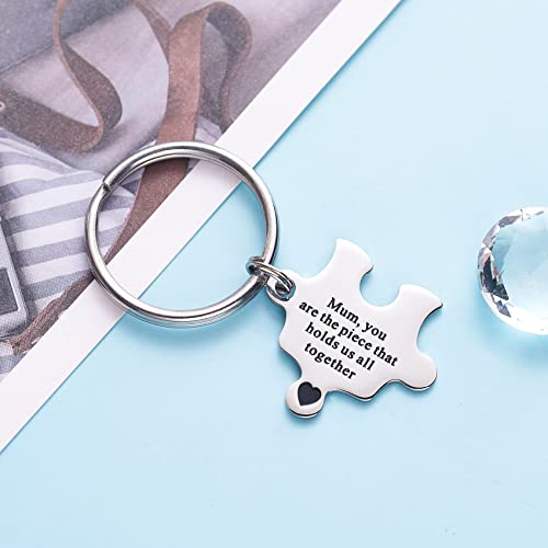 LParkin Mama You Are the Piece That Hold Us All Together Mother's Day Gift Mama Sleutelhanger Mama Sleutelhanger Puzzel Stuk, Wit, M - Afbeelding 4